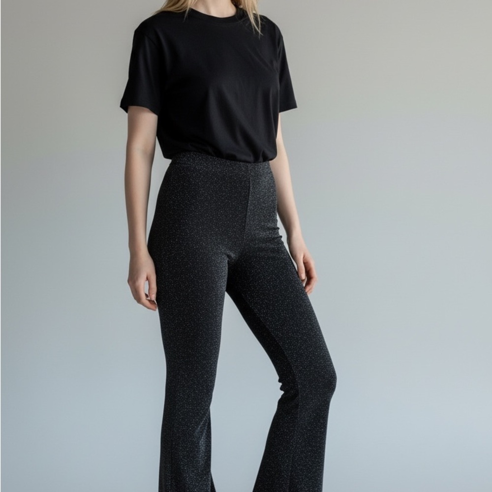 Sleeper Black Sparkle Flare Pants SET (with matching Shirt)